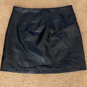 Black faux leather skirt from Lulus